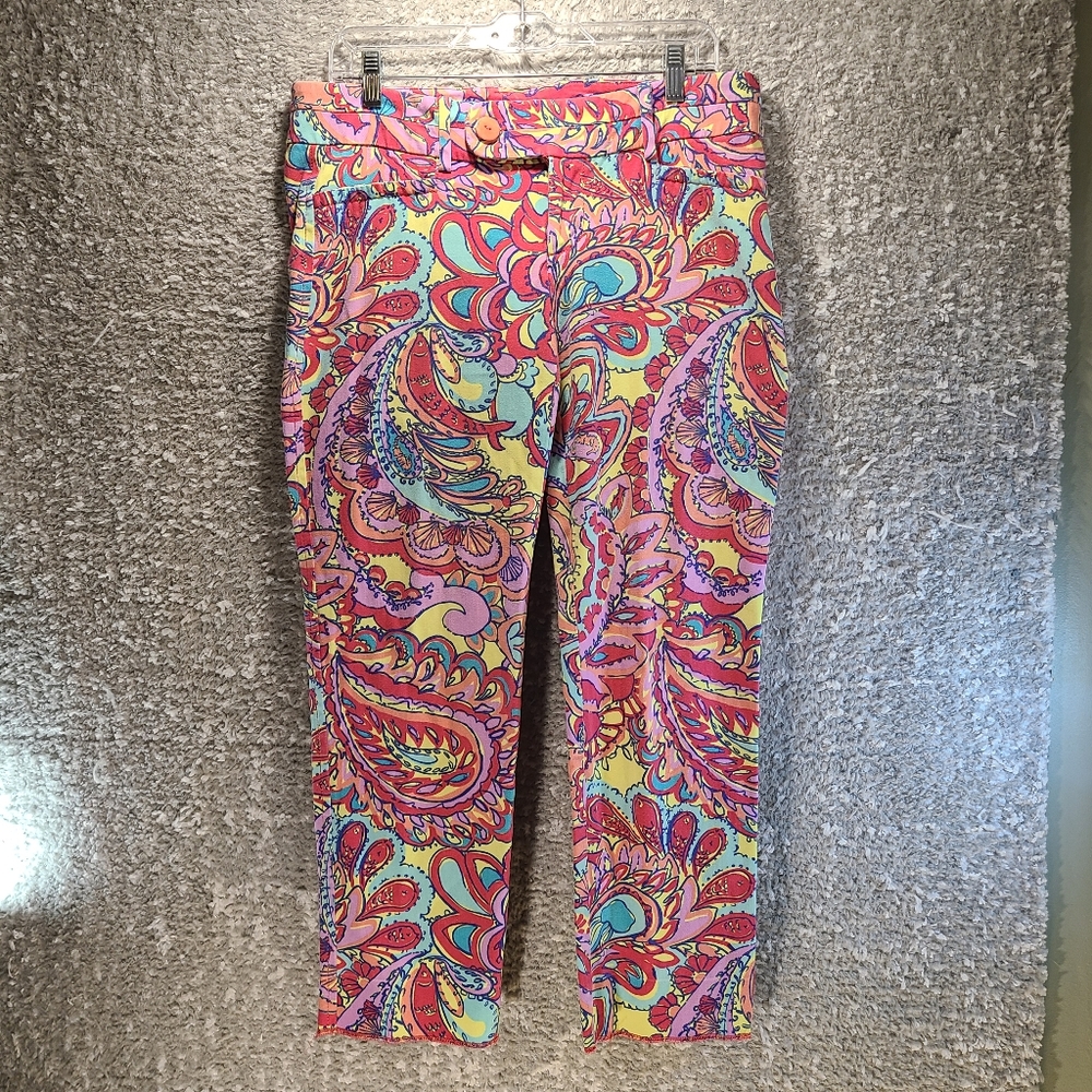 Lilly Pulitzer Pants Women’s Sz 8 Crop Feelin Groovy Cotton Modal 27' Inseam